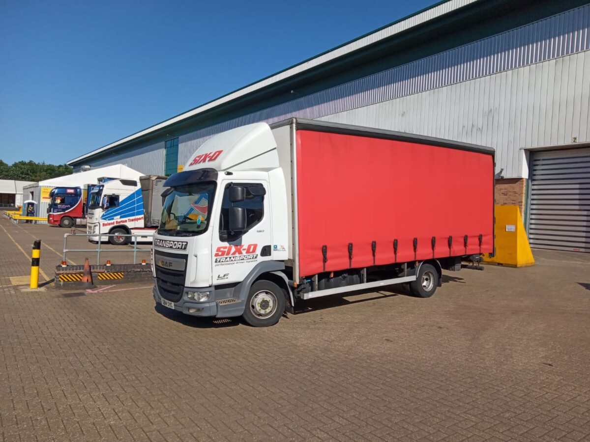 One of our lorries waiting to be loaded in the yard