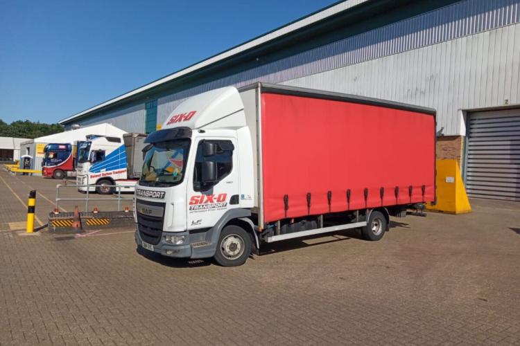One of our lorries waiting to be loaded in the yard